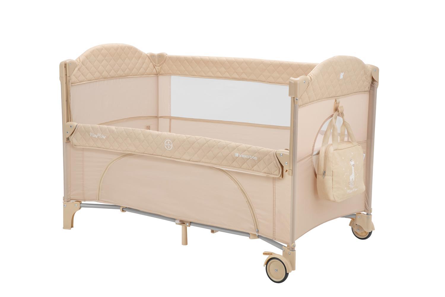 KIKKA BOO Krevetac MILKY WAY II nivoa sa rancem i spuštajućom stranicom beige