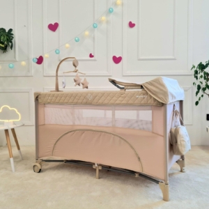 KIKKA BOO Krevetac NIGHTY NIGHT II nivoa sa rancem i pultom beige - Slika 9