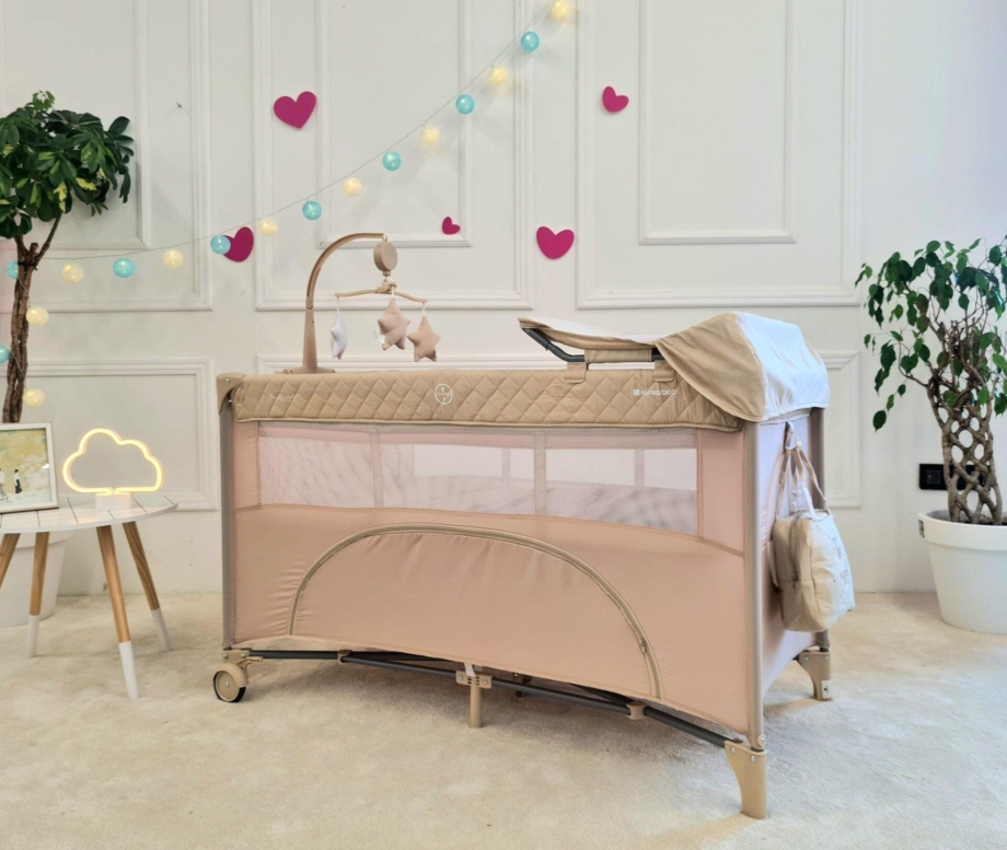 KIKKA BOO Krevetac NIGHTY NIGHT II nivoa sa rancem i pultom beige