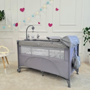 KIKKA BOO Krevetac NIGHTY NIGHT II nivoa sa rancem i pultom grey - Slika 9