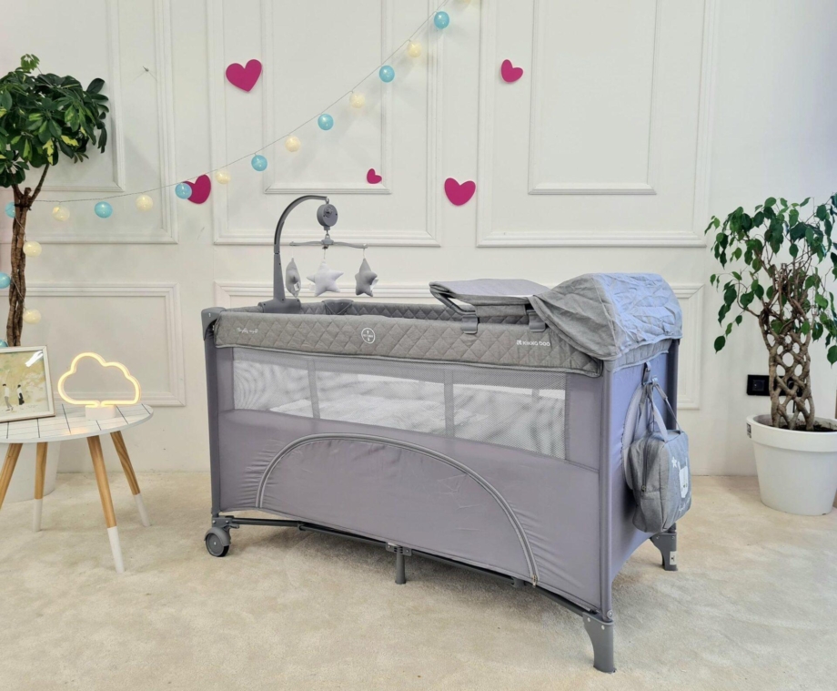KIKKA BOO Krevetac NIGHTY NIGHT II nivoa sa rancem i pultom grey