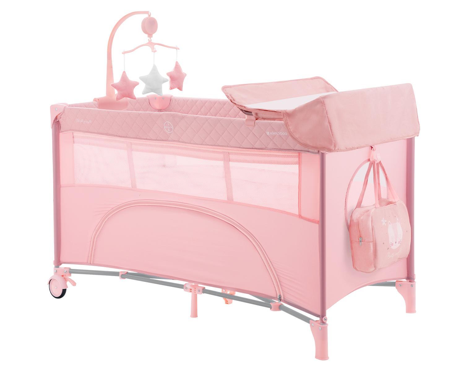 KIKKA BOO Krevetac NIGHTY NIGHT II nivoa sa rancem i pultom pink