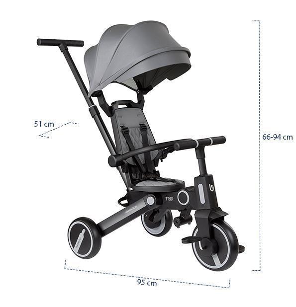 KIKKA BOO Tricikl TRIX 7in1 grey