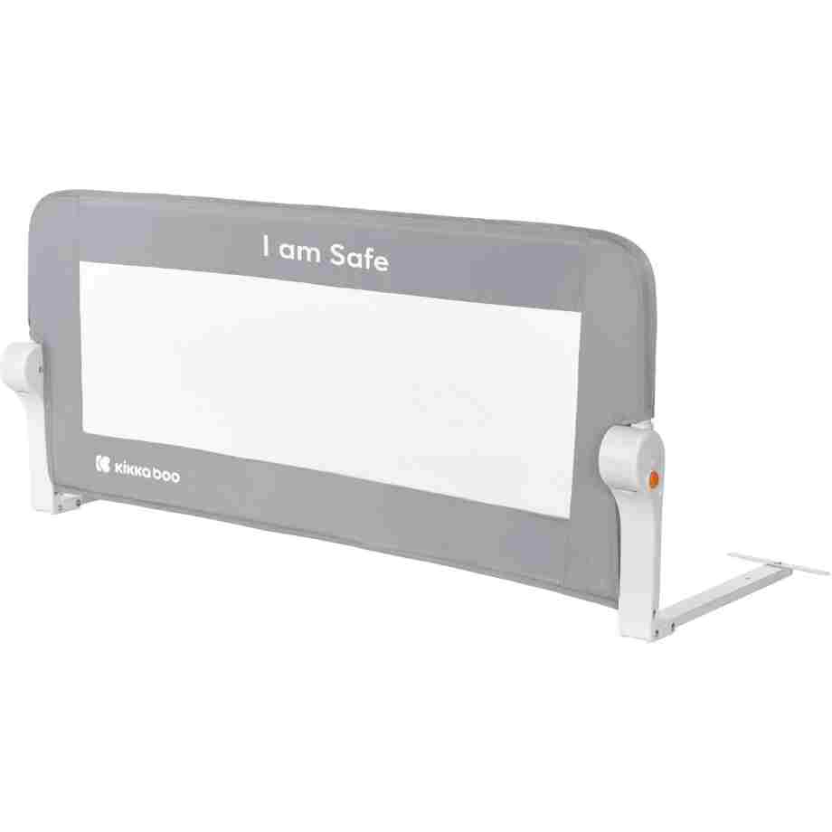 KIKKA BOO Zaštitna ogradica za krevetac I am Safe 102cm grey