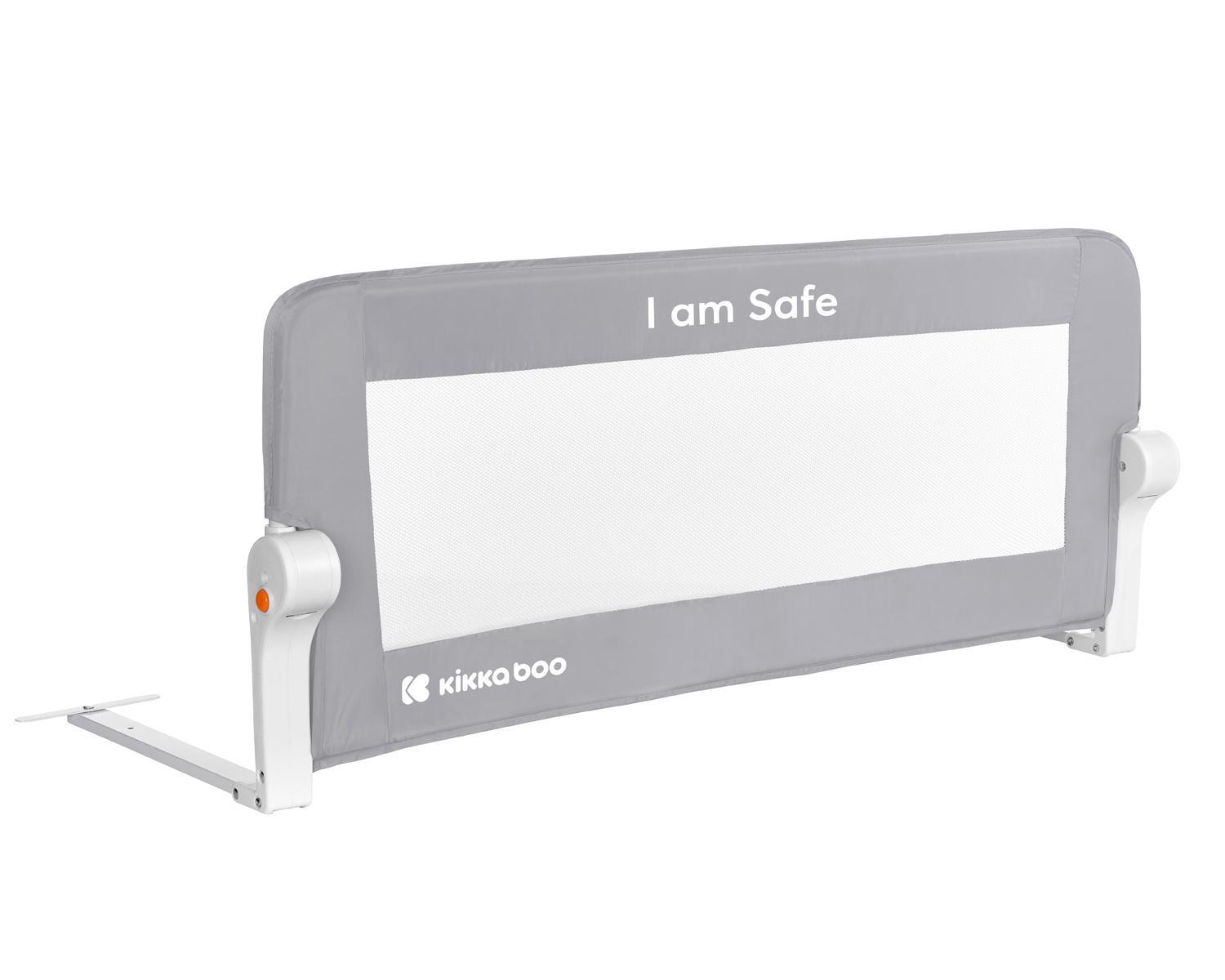 KIKKA BOO Zaštitna ogradica za krevetac I am Safe 102cm grey KIKKA BOO Zaštitna ogradica za krevetac I am Safe 102cm grey