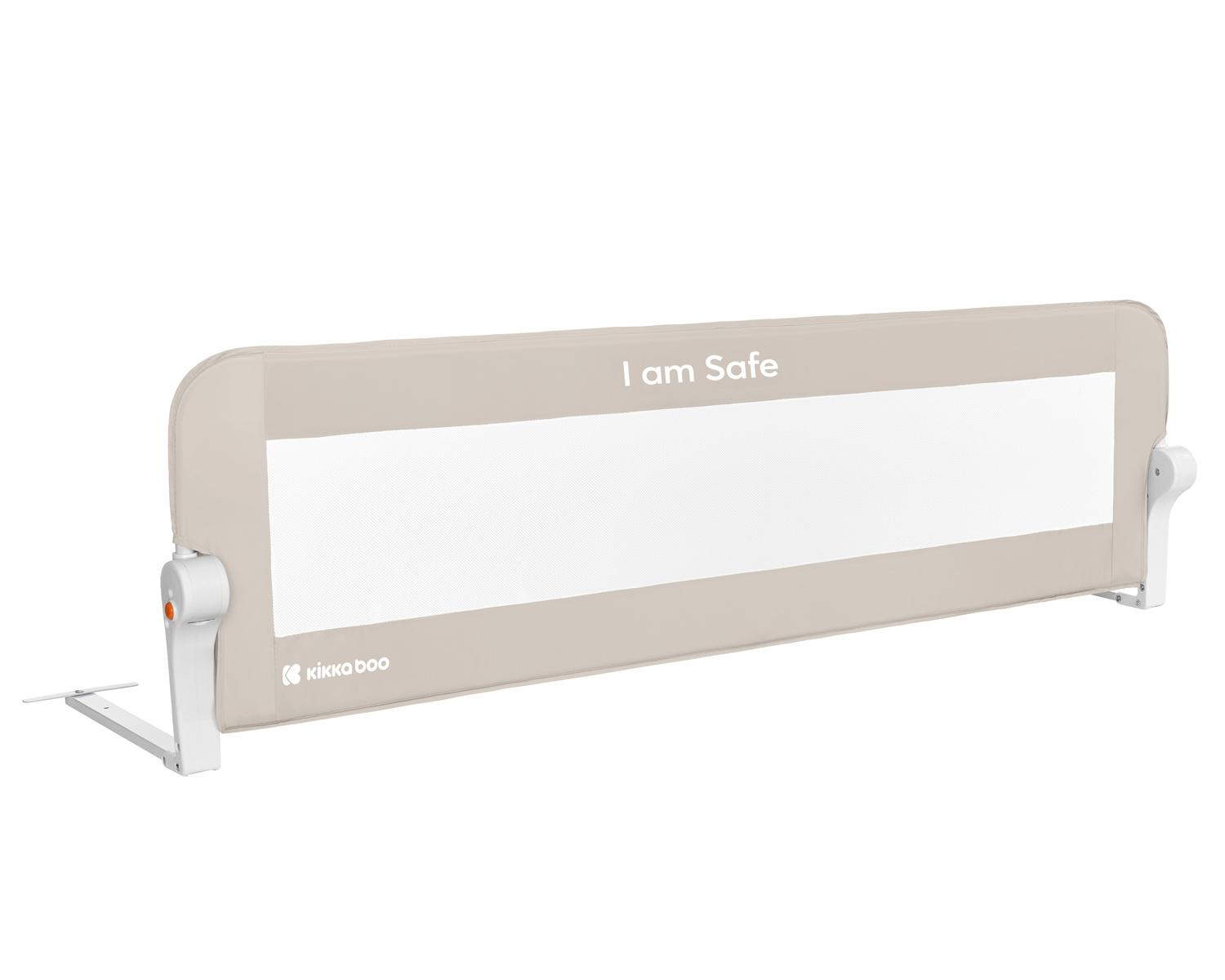 KIKKA BOO Zaštitna ogradica za krevetac I am Safe 150cm beige