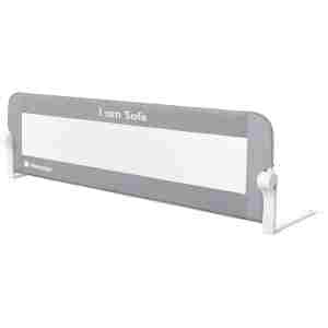 KIKKA BOO Zaštitna ogradica za krevetac I am Safe 150cm grey