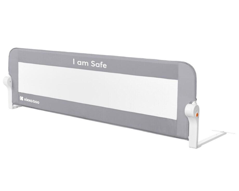 KIKKA BOO Zaštitna ogradica za krevetac I am Safe 150cm grey