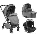 Kolica LANAH grey premium set 3in1 sa tvrdom korpom i autosedištem I-TRAIL I-SIZE black