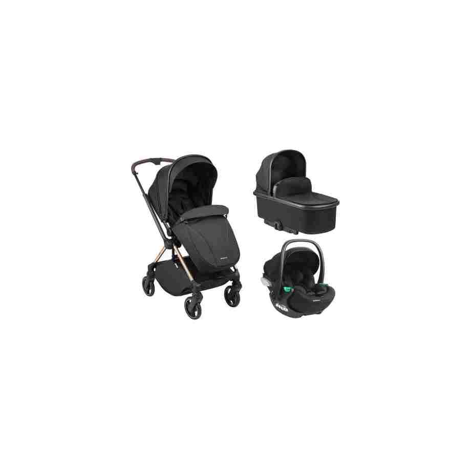 Kolica LANAH black premium set 3in1 sa tvrdom korpom i autosedištem I-TRAIL I-SIZE black