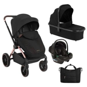 Kolica KARA black premium set 3in1 sa tvrdom korpom i autosedištem I-TRAIL I-SIZE black