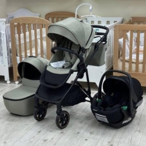 Kolica THEA army green premium set 3in1 sa tvrdom korpom i autosedištem I-TRAIL I-SIZE black