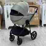 KIKKA BOO  Kolica THEA army green premium set 3in1 sa tvrdom korpom i autosedištem I-TRAIL I-SIZE black - Slika 3