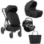 Kolica THEA black premium set 3in1 sa tvrdom korpom i autosedištem I-TRAIL I-SIZE black