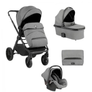 Kolica TIFFANY light grey premium set 3in1 sa tvrdom korpom i autosedištem I-TRAIL I-SIZE black