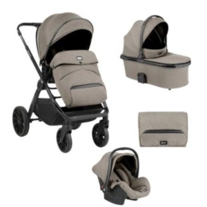 Kolica TIFFANY beige premium set 3in1 sa tvrdom korpom i autosedištem I-TRAIL I-SIZE black