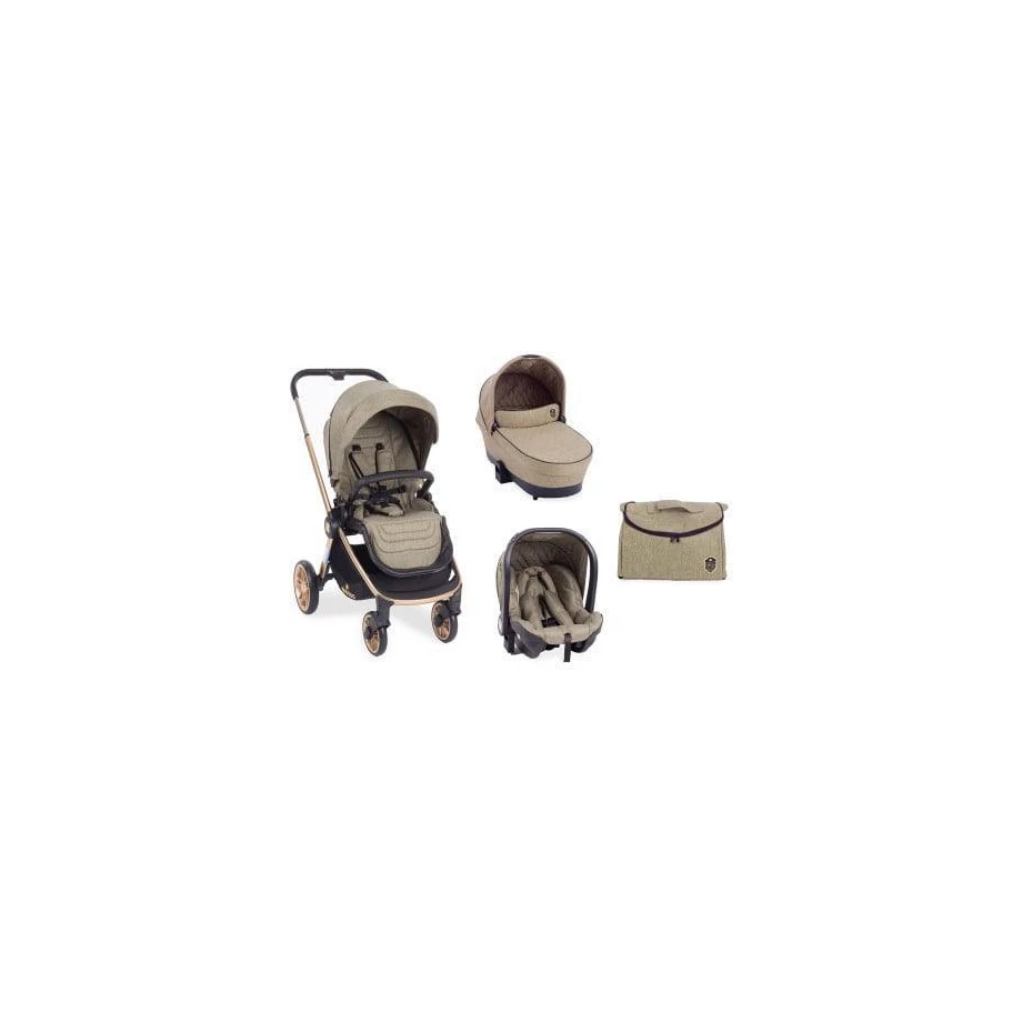 Kolica VICENZA premium beige set 3in1 sa tvrdom korpom i autosedištem