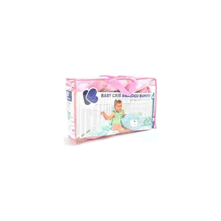 kikkaboo pletenica za krevetac trostruka 180 cm pink kkb50138 1562422
