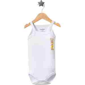 Beli pamučni bodi na tanke bretele