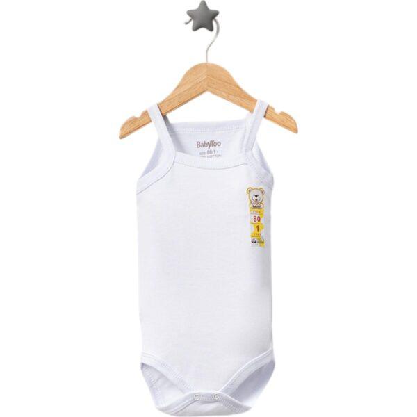 Beli pamučni bodi na tanke bretele