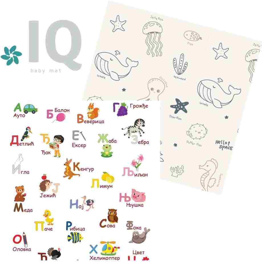 IQ sklopiva podloga Azbuka + Okean 150x200x1 cm