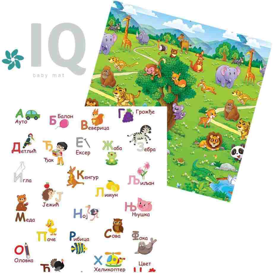 IQ sklopiva podloga Azbuka + Zoo vrt 150x200x1 cm