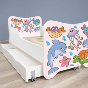 Dečiji Krevet 160X80Cm Happy Kitty + Fioka Fishes Dečiji Krevet 160X80Cm za decu