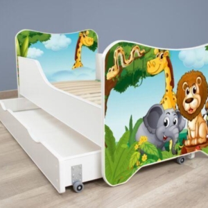Krevet sa fiokom za dečiju sobu sa dušekom 140X70Cm Happy Kitty + Fioka Africa Krevet sa fiokom za dečiju sobu sa dušekom