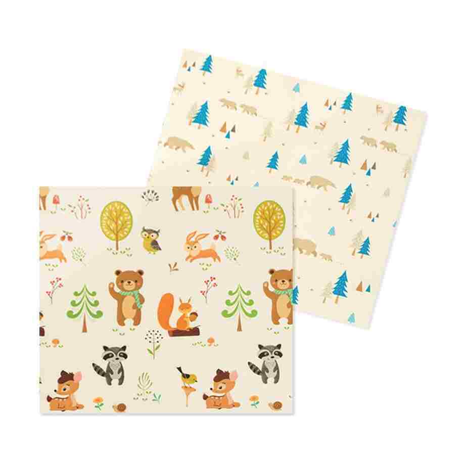 Nesklopivi D&B tepih od pene sa dva lica Bebe životinje+Medvedići u šumi 120x180x1 cm