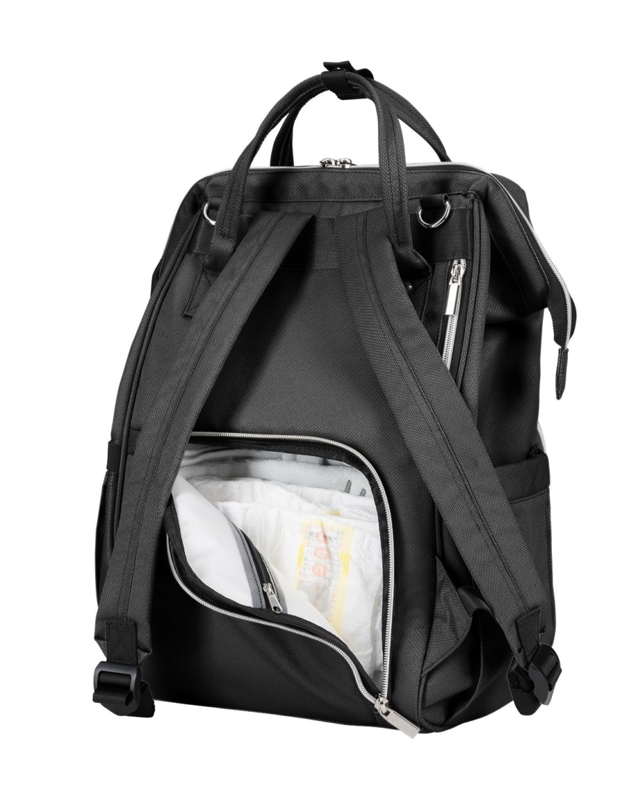 KikkaBoo Torba za mame Siena premium black/silver