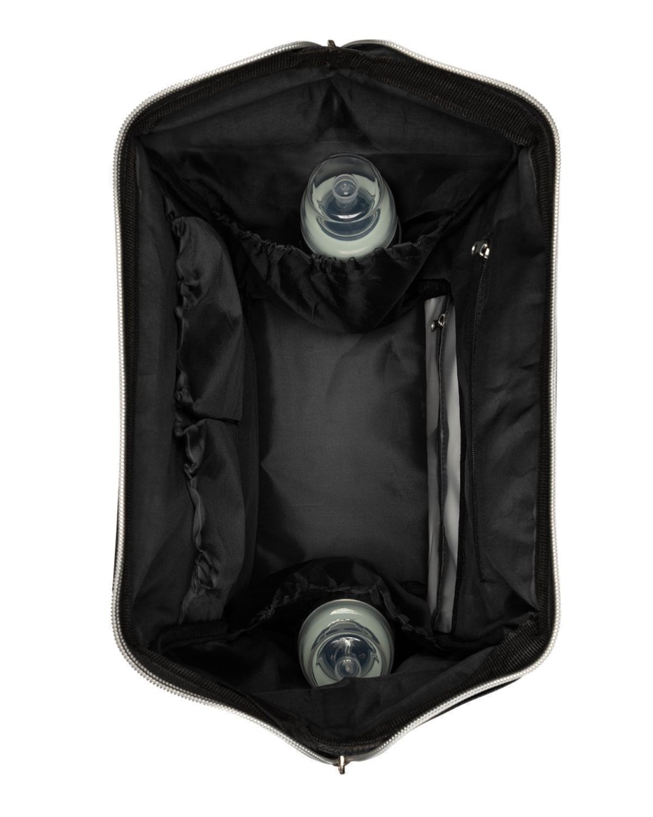 KikkaBoo Torba za mame Siena premium black/silver