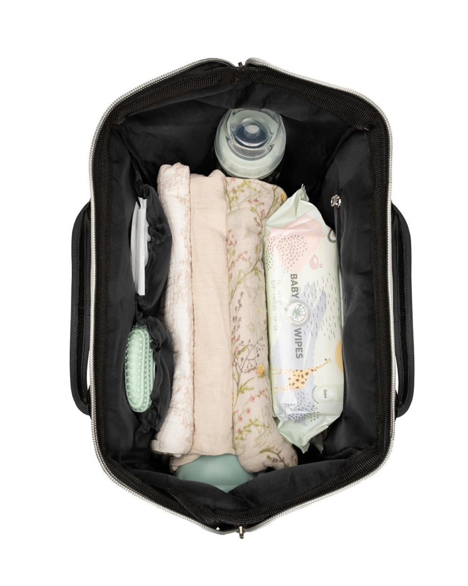 KikkaBoo Torba za mame Siena premium black/silver