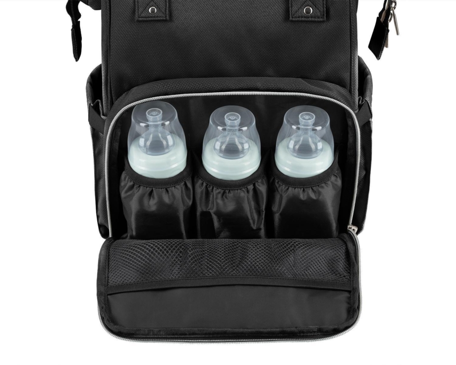 KikkaBoo Torba za mame Siena premium black/silver