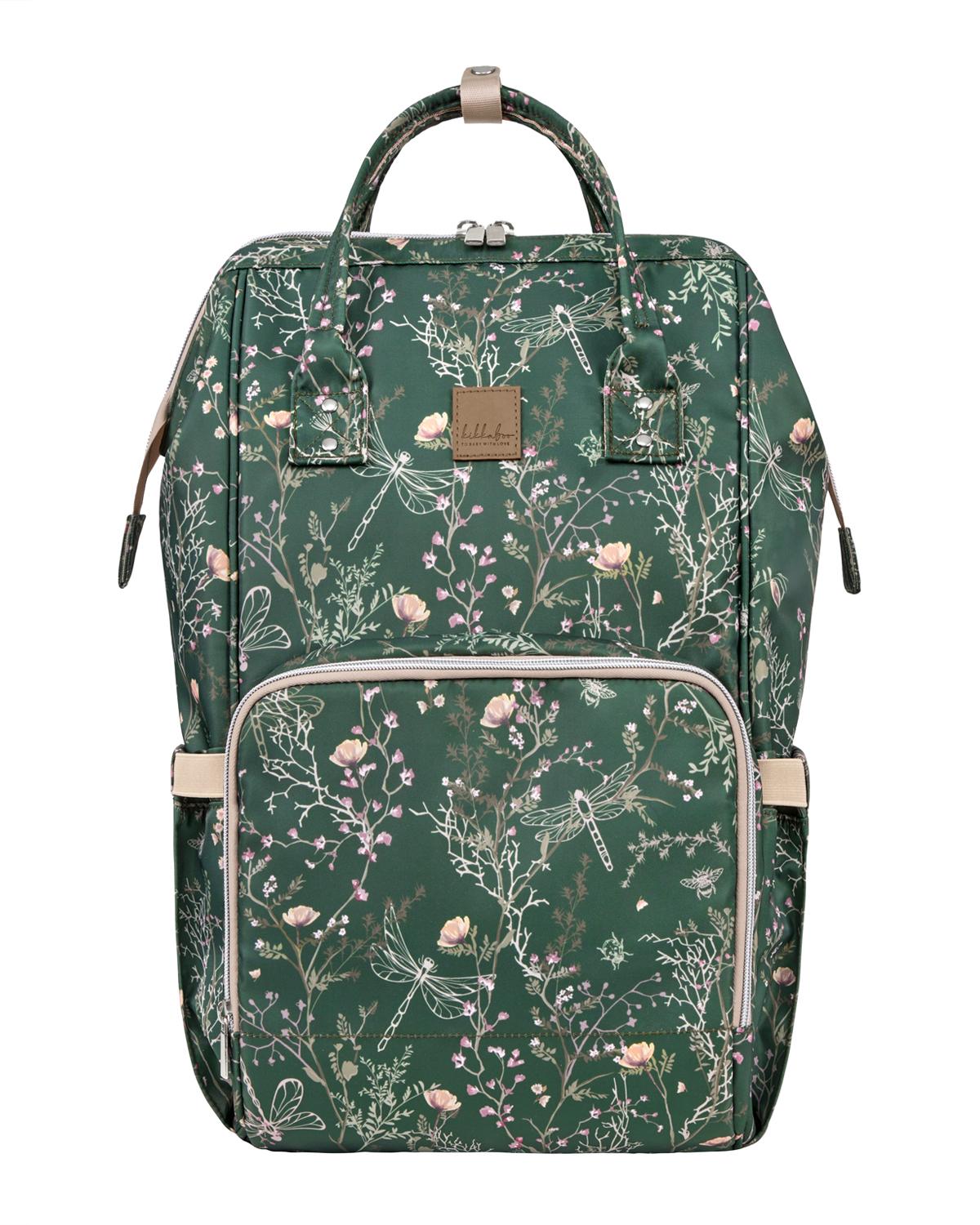 IMG_2999 KikkaBoo Torba za mame Siena Lux Secret Garden Deep green
