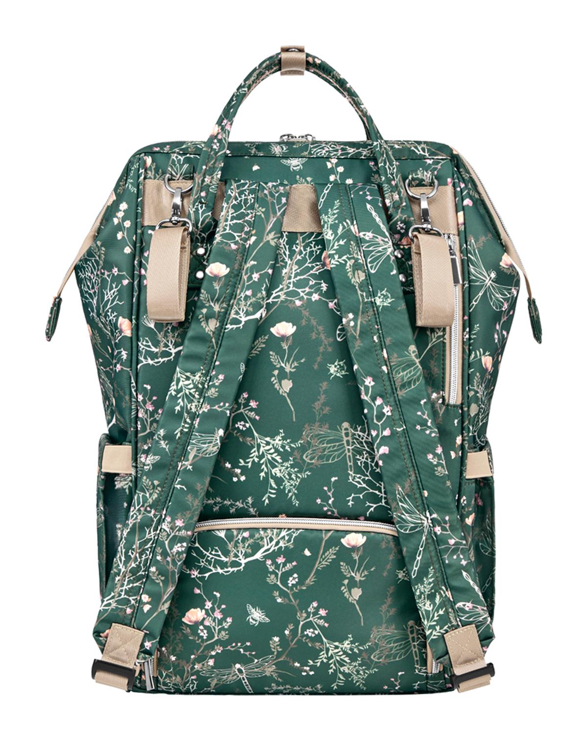 KikkaBoo Torba za mame Siena Lux Secret Garden Deep green KikkaBoo Torba za mame Siena Lux Secret Garden Deep green