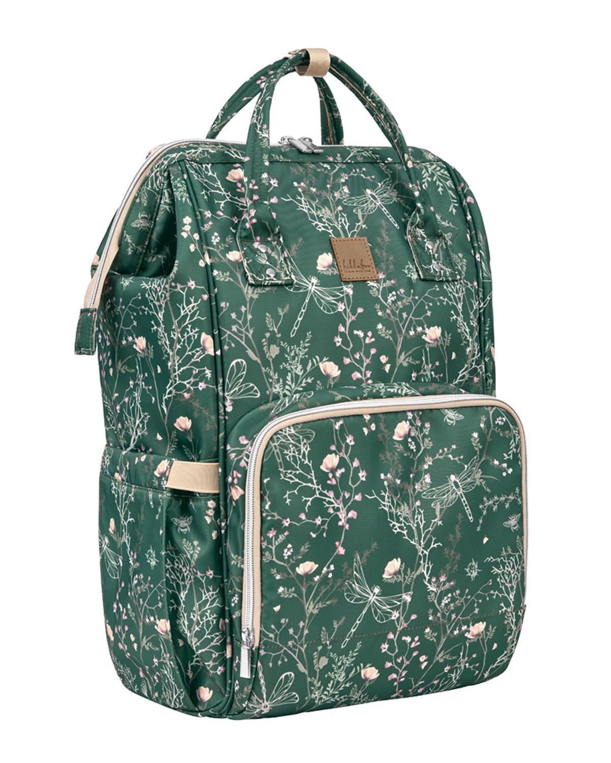 KikkaBoo Torba za mame Siena Lux Secret Garden Deep green KikkaBoo Torba za mame Siena Lux Secret Garden Deep green