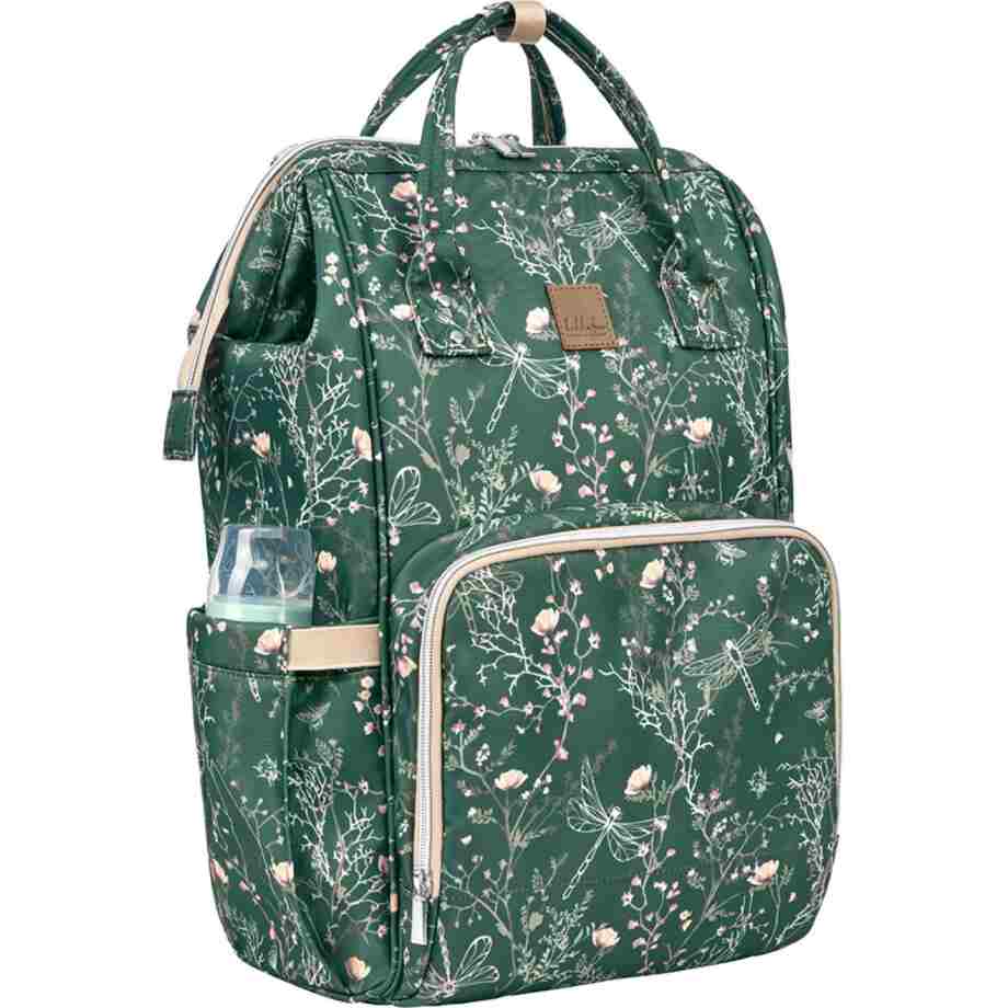 KikkaBoo Torba za mame Siena Lux Secret Garden Deep green IMG 3003
