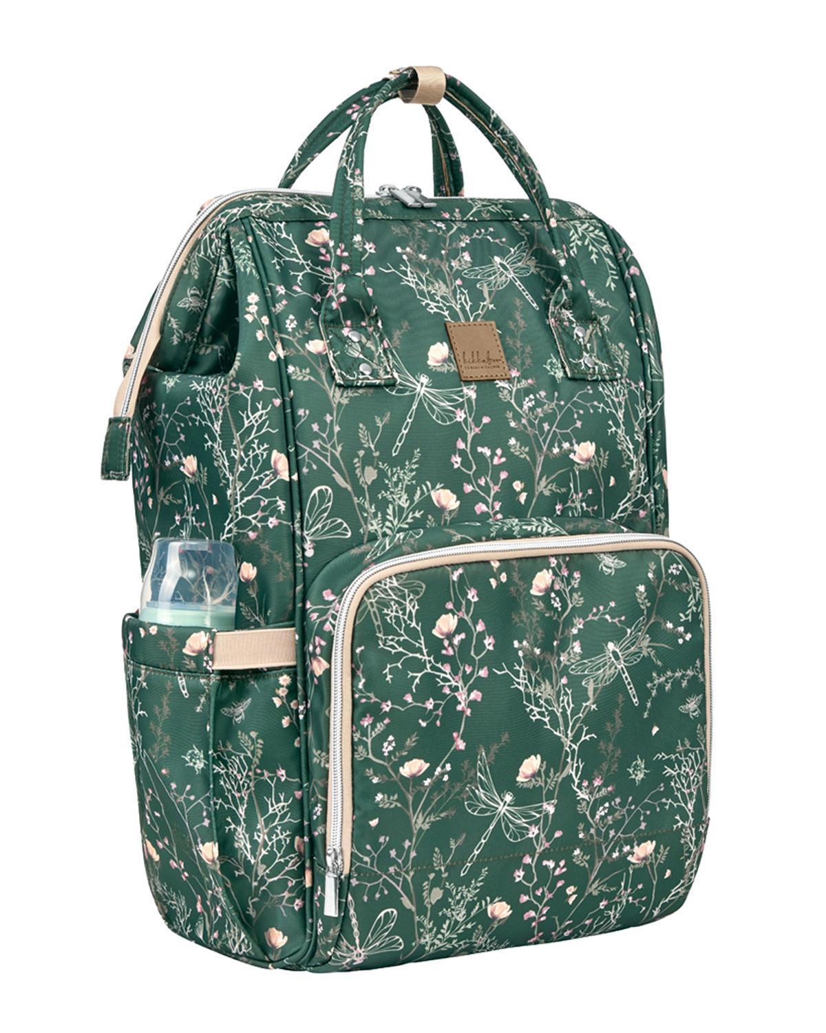 KikkaBoo Torba za mame Siena Lux Secret Garden Deep green KikkaBoo Torba za mame Siena Lux Secret Garden Deep green