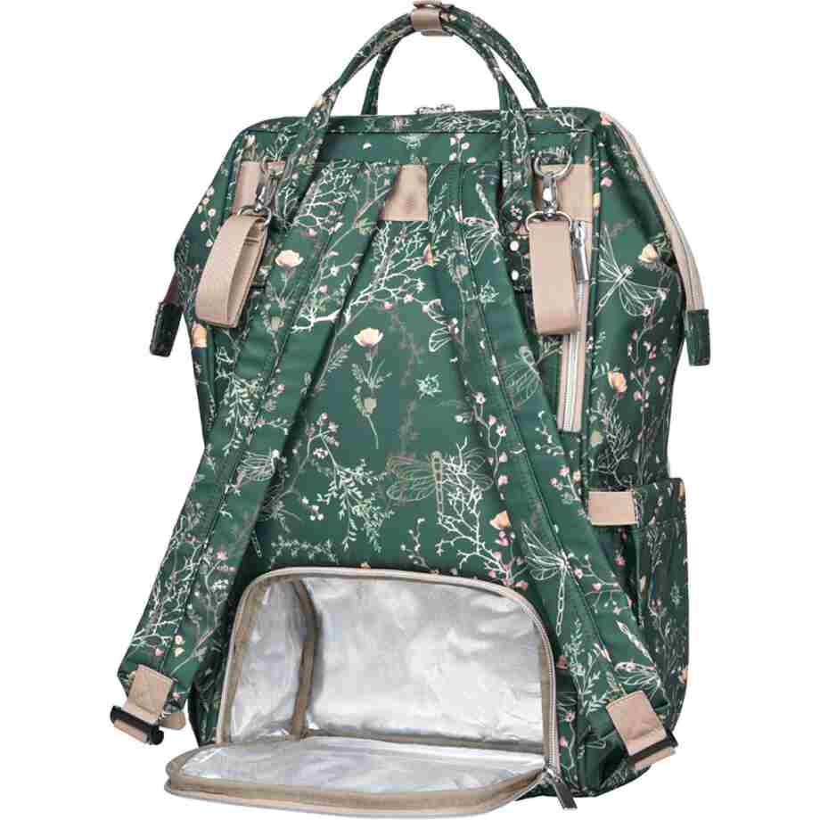 KikkaBoo Torba za mame Siena Lux Secret Garden Deep green IMG 3004