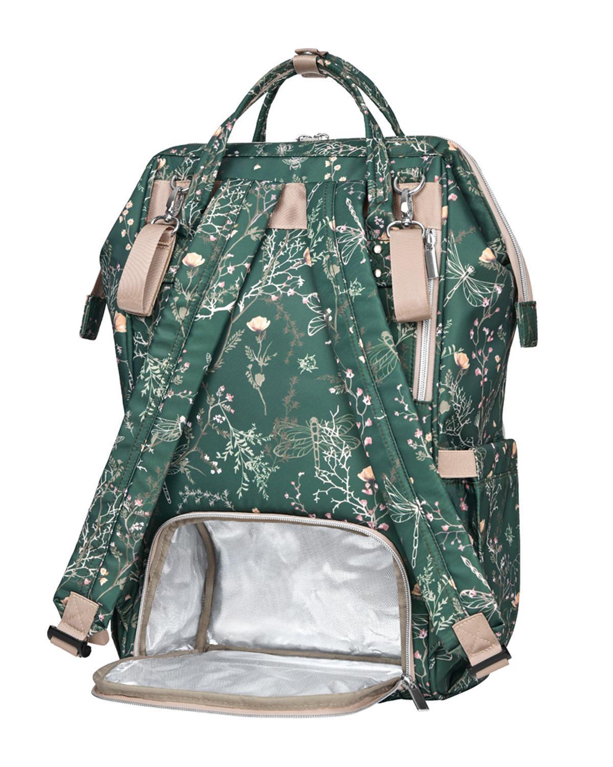 KikkaBoo Torba za mame Siena Lux Secret Garden Deep green KikkaBoo Torba za mame Siena Lux Secret Garden Deep green