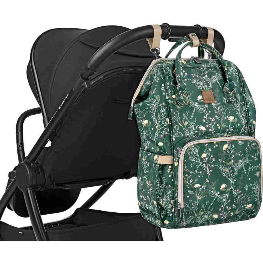 KikkaBoo Torba za mame Siena Lux Secret Garden Deep green IMG 3009