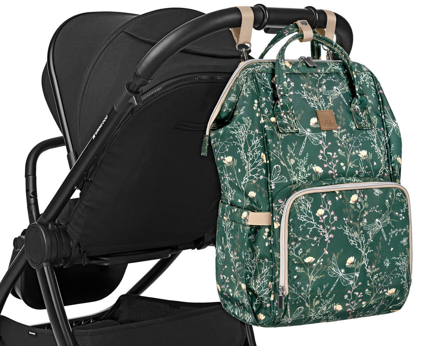 KikkaBoo Torba za mame Siena Lux Secret Garden Deep green KikkaBoo Torba za mame Siena Lux Secret Garden Deep green