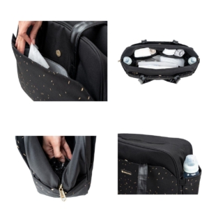 kikkaboo torba za mame chelsea confetti black tekstura materijala