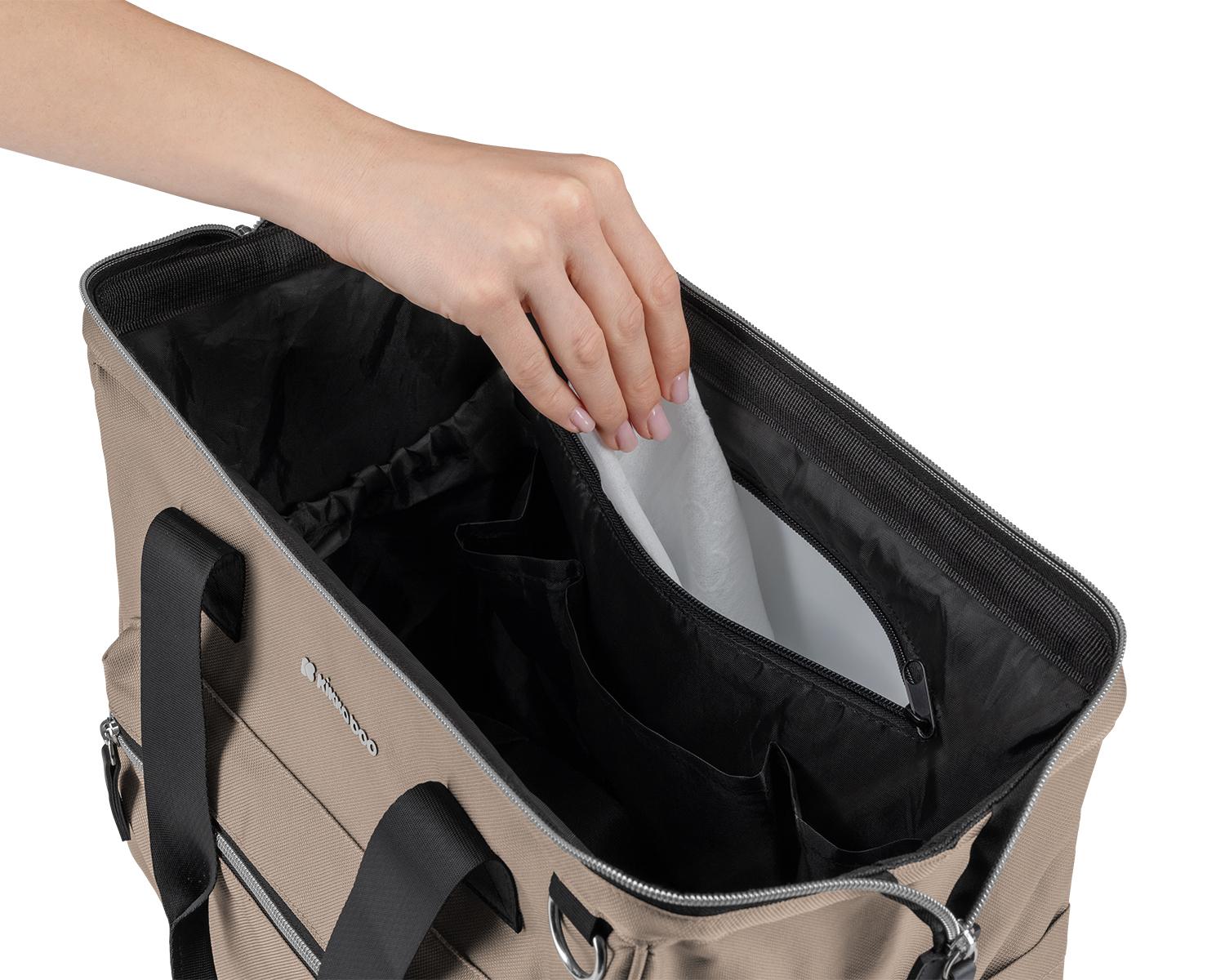kikkaboo torba za mame maxi beige od 100% poliestera zadnja strana