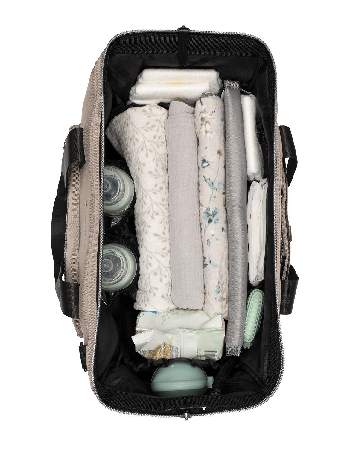 kikkaboo torba za mame maxi beige od 100% poliestera tekstura materijala