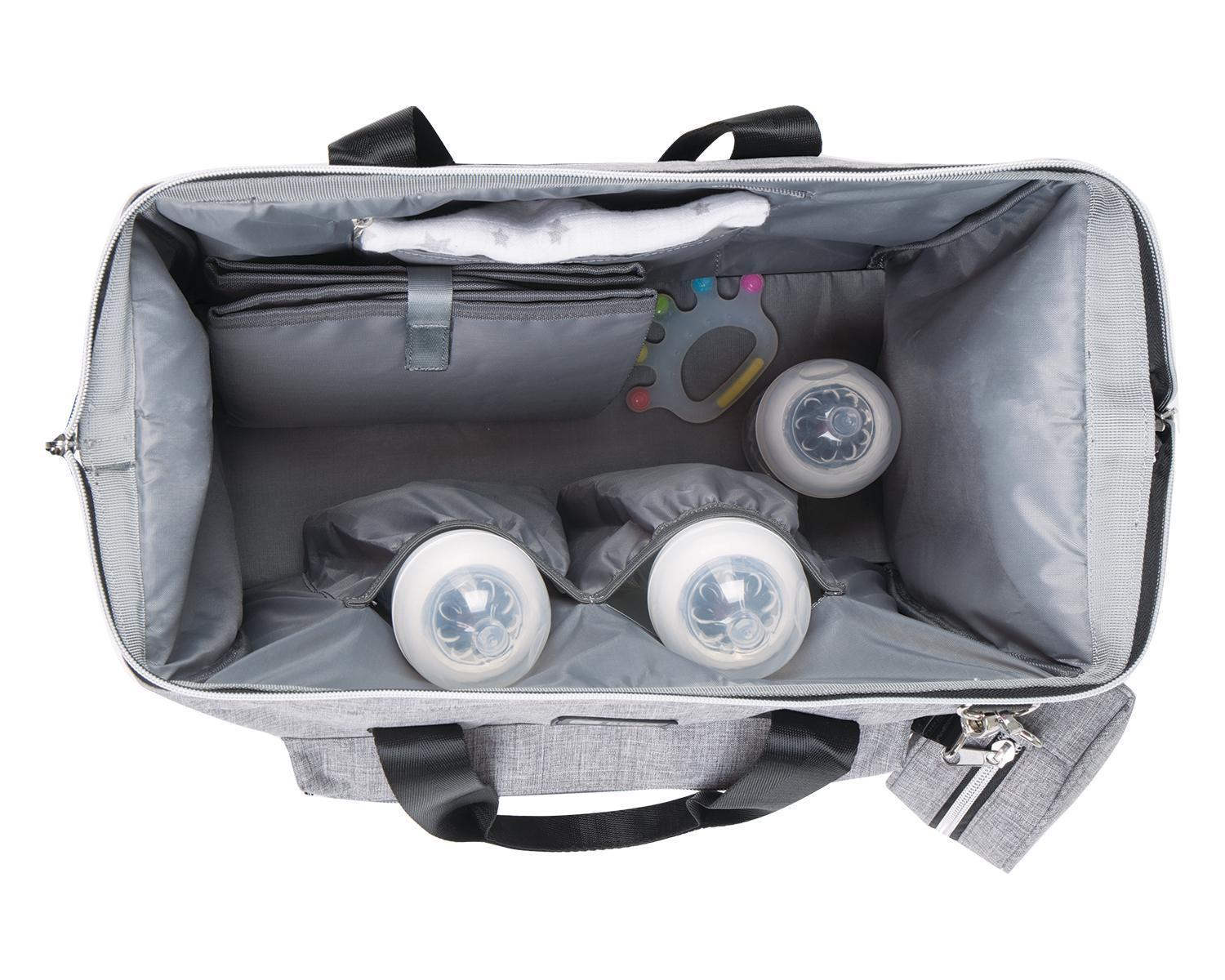 kikkaboo torba za mame maxi light grey od poliestera detalj