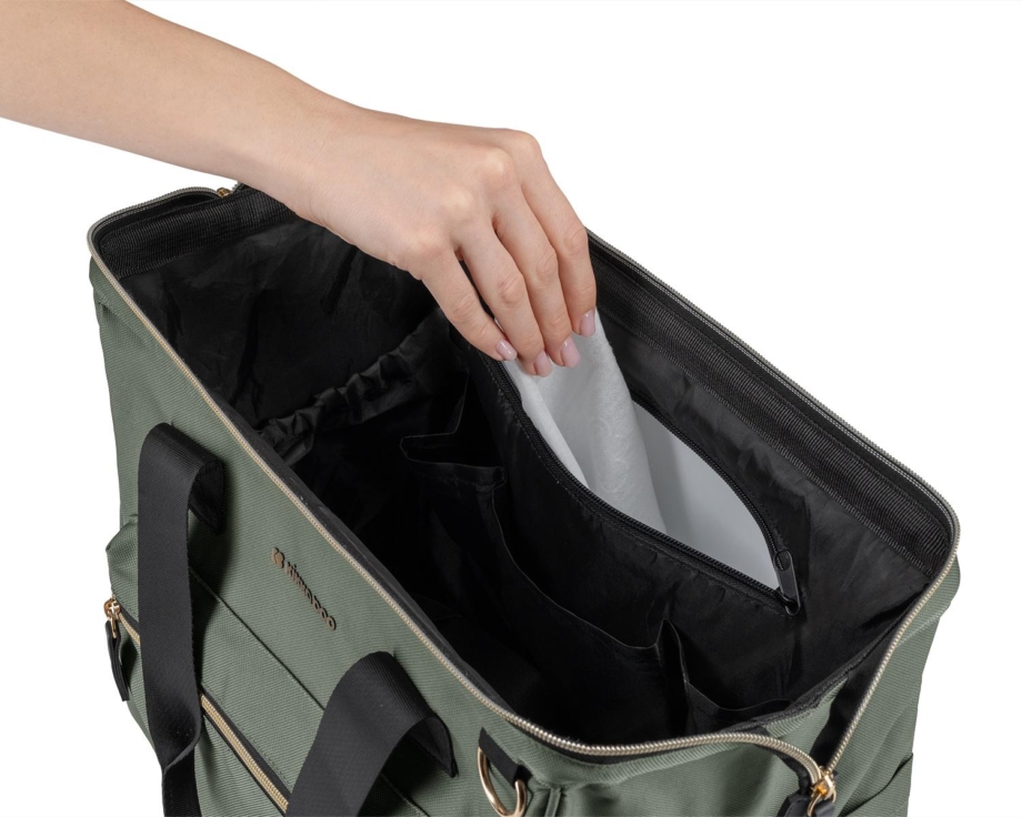 kikkaboo torba za mame army green od poliestera pogled sa strane
