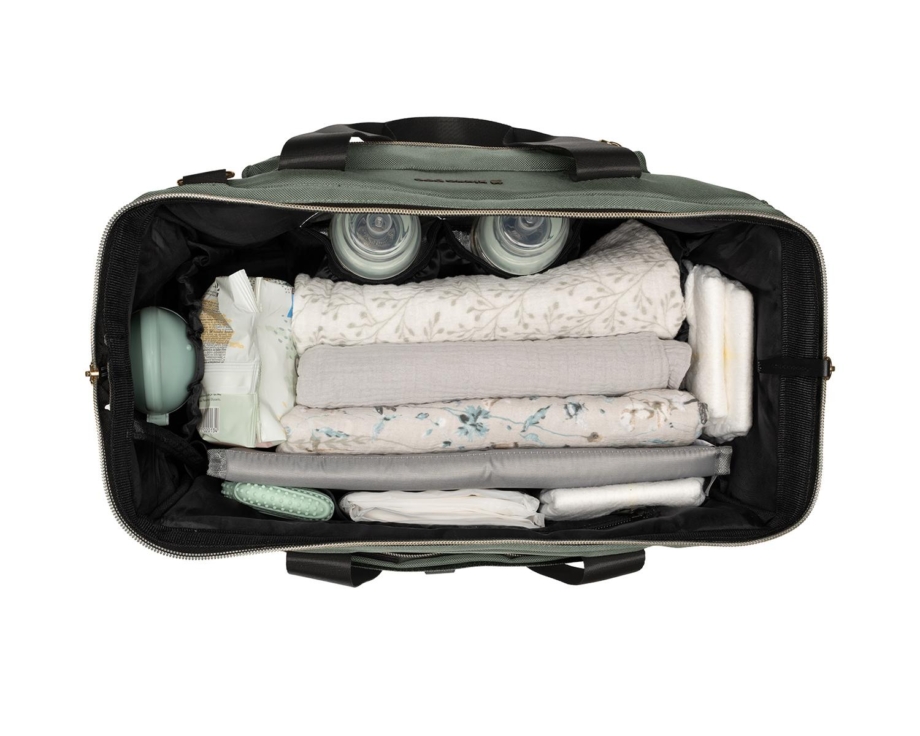 kikkaboo torba za mame army green od poliestera tekstura materijala