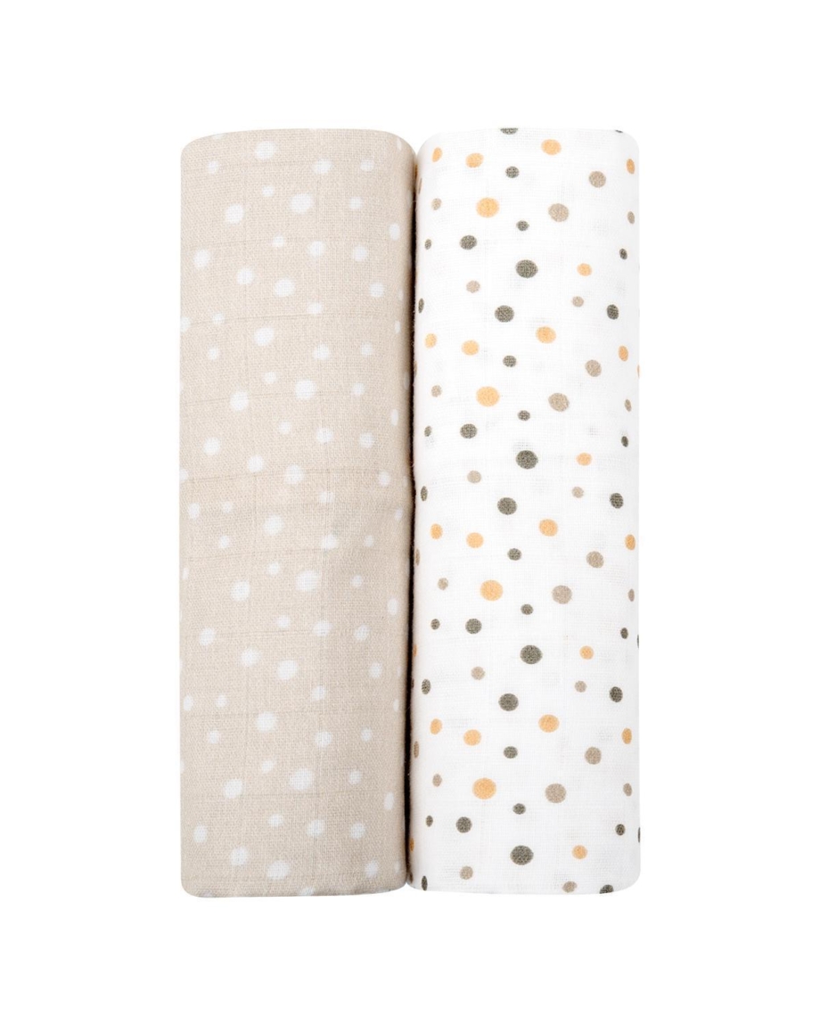 KikkaBoo Pelene od muslina set 2 pcs 80x80 Dots Beige