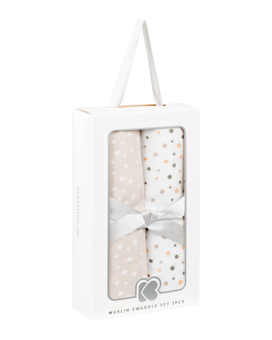 KikkaBoo Pelene od muslina set 2 pcs 80x80 Dots Beige